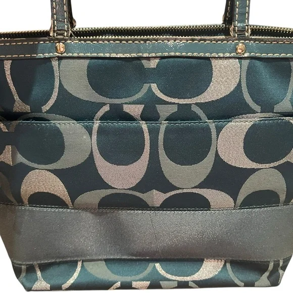 Coach - Blue and Silver Bag - Small Canvas - 14 inch length and 9 inches height - Picture 7 of 10